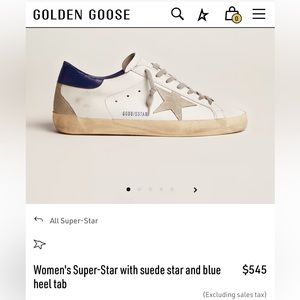 Golden Goose Women's Super-Star with suede star and blue heel tab (39)